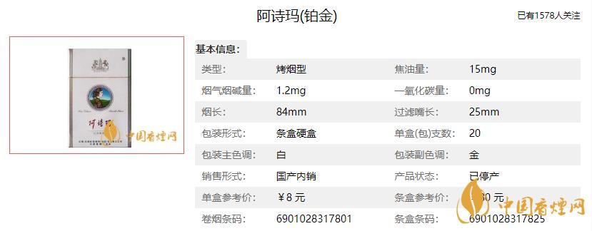 阿詩(shī)瑪香煙多少錢(qián)一包2021 玉溪阿詩(shī)瑪香煙多少錢(qián)一包